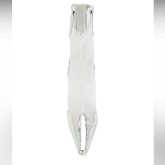 Jeffrey Campbell | Get-rowdy Heeled Bootie in Silver Mesh Size 6 - Picture 11 of 12